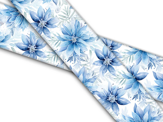 Collier fleurs bleues